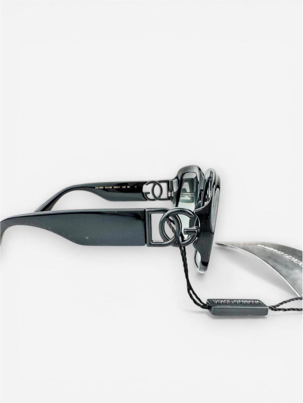 Dolce & Gabbana DG4386 Black Oversized Square Sunglasses DG Logo | NWT - Picture 4 of 9